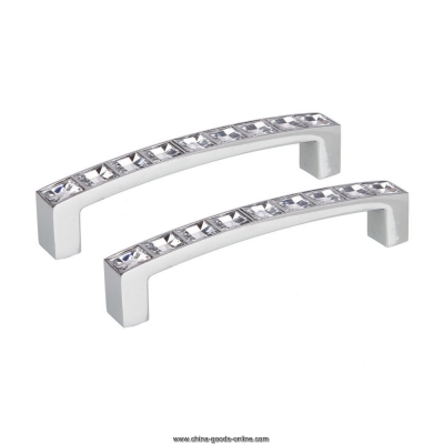 silanka hardware #s7002 2 pack 96mm crystal europe style rhinestone aluminium alloy furniture door drawer pull handle