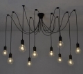 to russia 10 arms iron socket lighting diy industrial black chandelier with edison bulb 220v or 110v decoration
