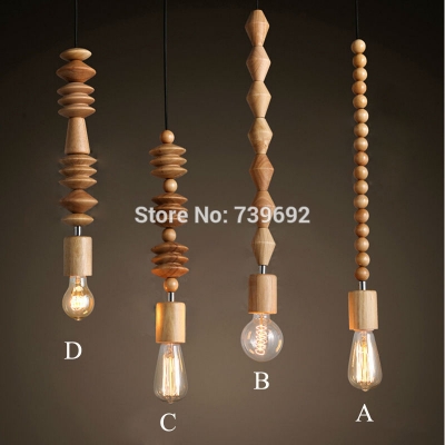 unique style different types single oak pendant lights lamp vintage wood lamps bar table for coffee shop,cloth shop