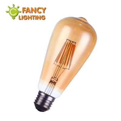 vintage led edison filament bulb golden led dimmable st64 2w 4w 6w 8w e27 110v/220v energy saving lamp replace incandescent bulb