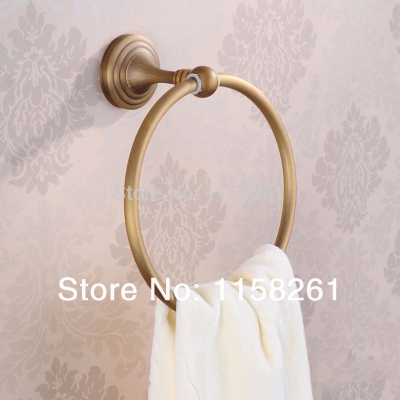 wall mount antique bronze towel ring bathroom accessories bath towel holder brass materibath hardware set hj-1208f
