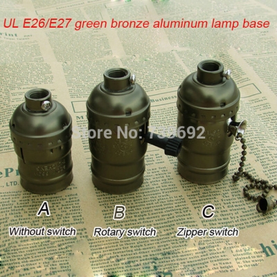 whole price,4pcs/lot retro bronze lamp base vintage e27 aluminum lamp holder socket diy lighting fitting,
