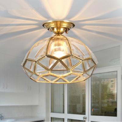 2015 dia30cm new copper and thick glass american country ceiling light kithen corridor modern led ceiling light