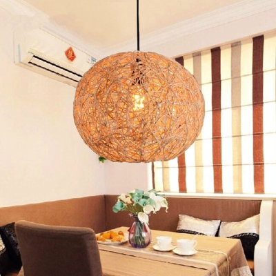 2015 modern simple led country pastoral hand knitting bamboo pendant light for dining room balcony with 5w led e27 bulb
