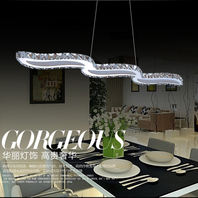 2016 modern luxury dining room lustre k9 cristal led pendant light 36w l98cm european led hanging light
