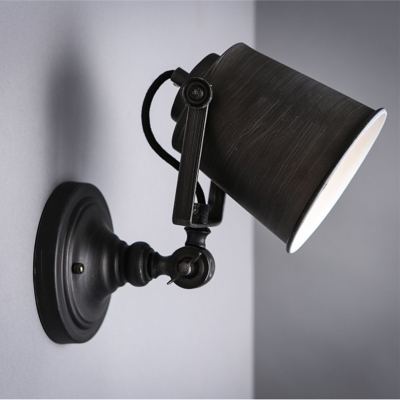 2016 new arrivals american industrial loft creative rotatable painted iron wall lamp with 7w led original bulb