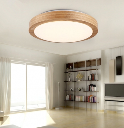 220v modern warmth circular wood led ceiling lamp bedroom living room restaurant study ceiling light