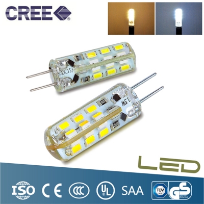 4pcs/lot high brightness g4 led bulb lamp, ac/dc 12v 2w smd5630 samsung led chips, cabinets car light g4 led 12v