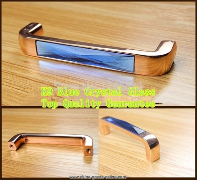 96mm k9 blue crystal glass handles blue and knobs for cupboard kitchen cabinet bedroom dresser drawer