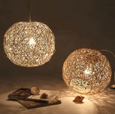 amercian country style rattan pendant lamp light ac 90v-260v for restaurant/ bedroom/ dinning room home decor