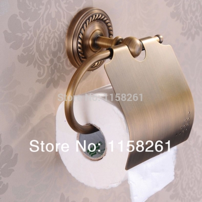 antique bronze finishing paper holder/roll holder/tissue holder, brass construction bathroom accessories hj-1307f