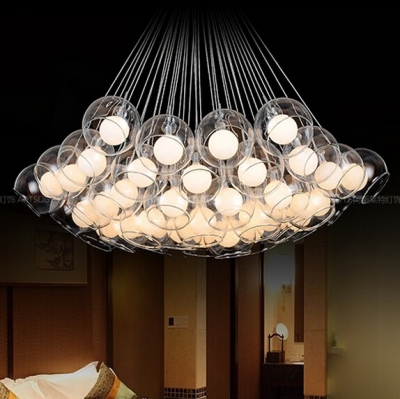 bulb round glass balls lighting duplex villa stairs decorative lighting stars pendant lighting