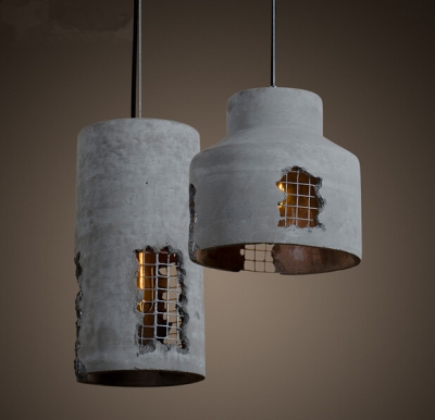 creative cement vintage loft style pendant lights hollow barbed wire hanglamp fixtures for home lightings lamparas colgantes