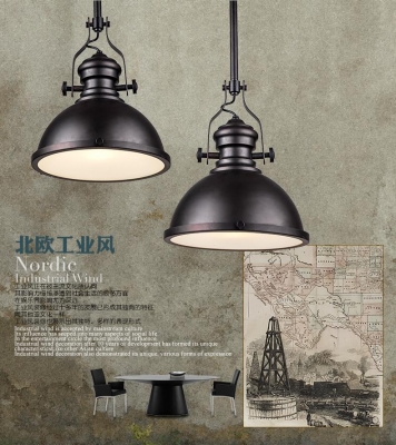 dia*32cm american industrial loft vintage pendant lights for dining room iron black painted e27 edison bulb home lamp