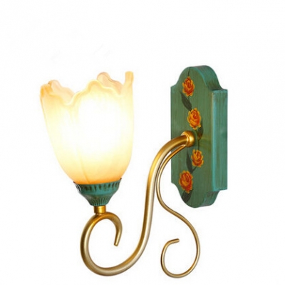 europe flowers led wall lamp bathroom light iron hand-painted mirror lamp for indoor home lighting bedside sconces luminaire