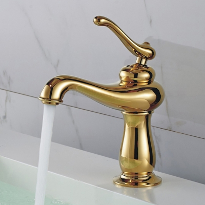 good quality deck mounted single handle gold bathroom basin mixer tap basin faucet yb-107-1