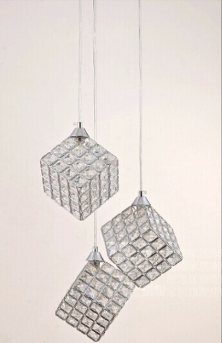 lantern style crystal pendant 3 light(g9 base) for game room, kids room, bathroom, living room