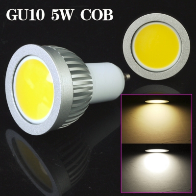 led cob gu10 85-265v 5w 450lm warm white/whire led lamp bulb spot light [led-cob-spotlight-4821]