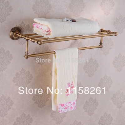new arrival antique copper towel rod rack shelf towel rack fashion bathroom accessories luxury bath towel hj-1312f