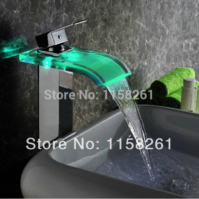 new style design color changing led water power bathroom basin sink mixer tap faucet basin faucet wf-6078