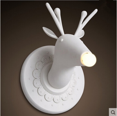 nordic creative gypsum deer led wall lamp simple wall sconces fixtures for kids room bar cafe home lightings lamparas de pared