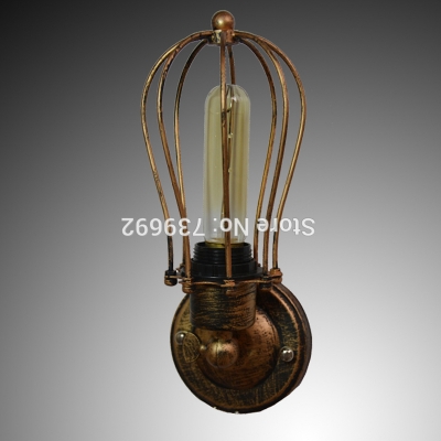 single head country style grape shape metal cage industrial retro vintage e27 wall lamp light warehouse wall sconce