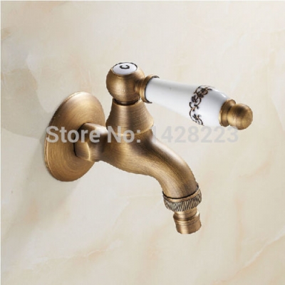 wall mounted antique brass washing machine taps bibcocks single handle cold water faucet