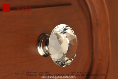 10pcs/lot decorative hardware k9 diamond crystal chrome cabinet cupboard door knob r6001 new (diameter:40mm) [Door knobs|pulls-20]
