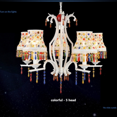 2015 hand knitting creative european luxury colorful iron crystal 8 heads modern led chandelier