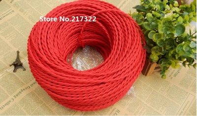 (2m/lot) 2*0.75mm copper dark red vintage lamp cord twisted electrical wire copper electrical cable