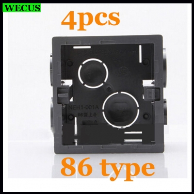 4pcs/lot 86 type switch socket junction boxes, wall mount outlet box, flush enclosure, plastic back box,stair light connectors
