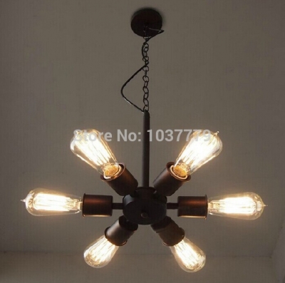 6-arm rh designer loft american country industrial warehouse edison vintage black chandelier ceiling lamps for home