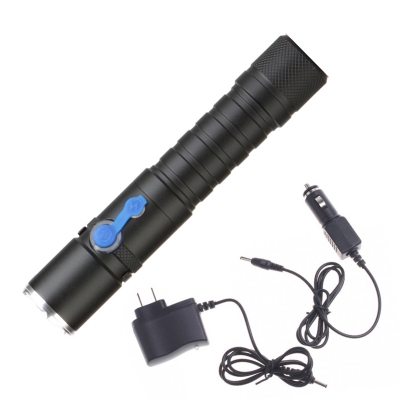 800 lumens led flashlight xpe torch rechargeable lantern + dc/car charger portable flashlight with 3-mode