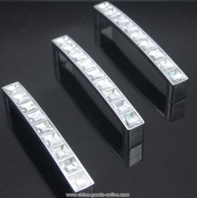 96mm shining crystal door handles modern simple drawer pulls cupboard cabinet two holes diamond handle