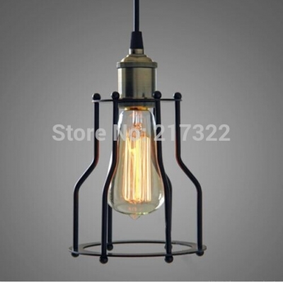 black cable unique american style edison pendant light,vintae bird cage decoration pendant lamp e27/e26 110v/220v