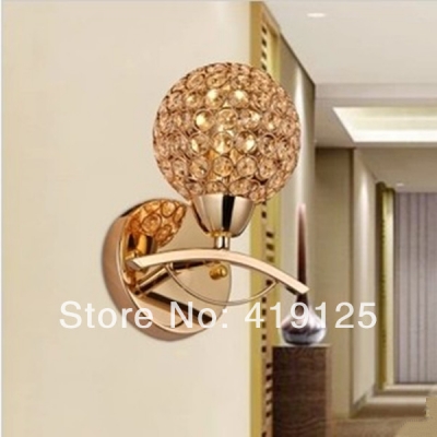 brief modern crystal gold wall lamp ofhead mirror stair single circle frha b25