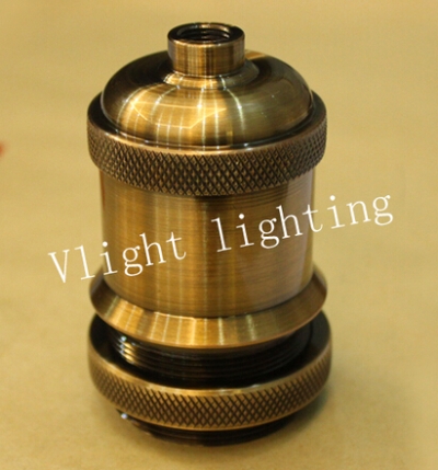 edison vintage european nostalgia lamp holders e27 lampholder aluminium alloy electroplating pure copper brown lamp