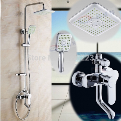 high-grade rainfall shower set faucet wall mounted exposed bathroom shower tub mixer taps chrome finished