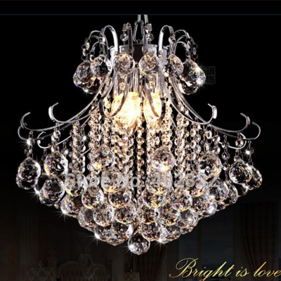 modern simple fashion led chandelier european luxury 40mm k9 crystal chandelier plated steel material for dining room mq1609