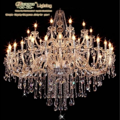 new arrival el large clear crystal chandelier lamp with 40 glass arms mds01-l28+12 d1500mm h1600mm