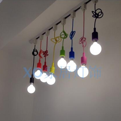 new arrival modern diy brief muticolor track silicon pendant lights bulb decoration pendant light-excluded bulb