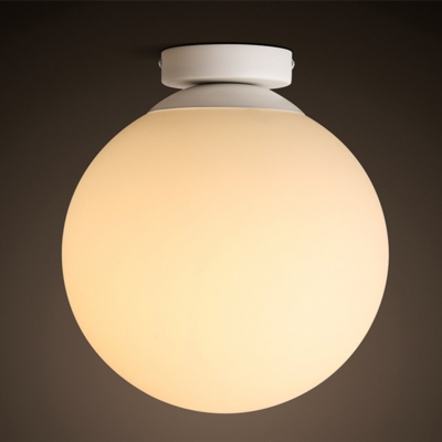new fashion modern simple white glass iron led ceiling light 3 sizes with 3w led original bulb