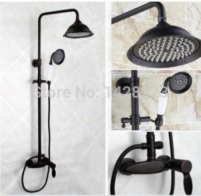 oil rubbed bronze good-quality 8" rain single handle bathroom shower faucet brass exposed shower mixer tap