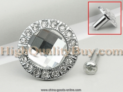 round clear crystal cabinet drawer knob pull kitchen handle wardrobe hardware