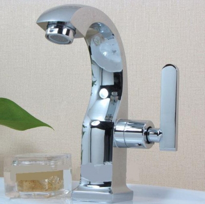 single cold water deck mounted swan bathroom basin faucet