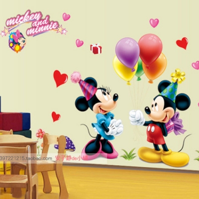 the second half price !! removable mouse cartoon wall sticker wall paper pvc waterproof bb room wall paper