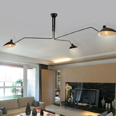 vintage ceiling lights black iron for living room dining room loft duckbill lampshade 6 lamp holder industrial ceiling lamp