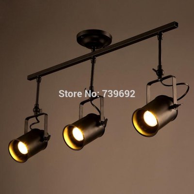 2016 new arrival american vintage industrial track lights modern brief creative 3 heads track led ceiling lamps