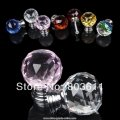2pcs 30mm crystal glass door knob drawer cabinet furniture kitchen pull handle with screws