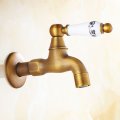 antique brass mop pool / laundry sink taps wall mount bathroom balcony cold water bibcocks